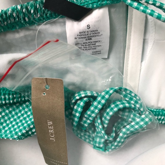 J. Crew Gingham Print Ruffle Bikini Top - Picture 6 of 6